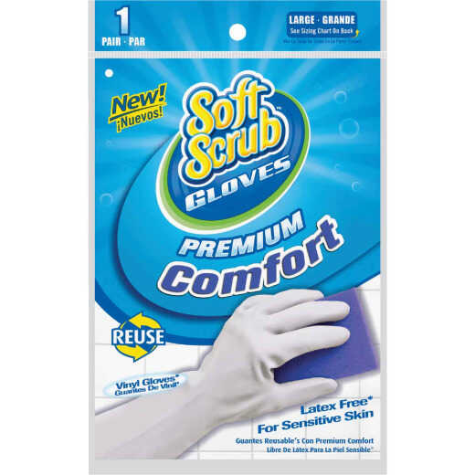 Soft Scrub Large Premium Comfort Vinyl Rubber Glove