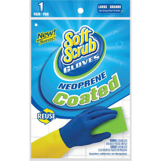 Soft Scrub Large Neoprene Coated Latex Rubber Glove